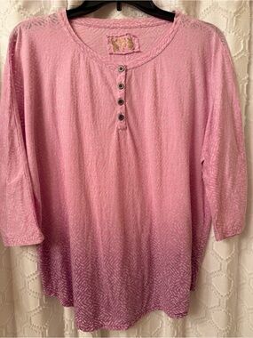 Ruff Hewn Pink Ombre Henley Blouse